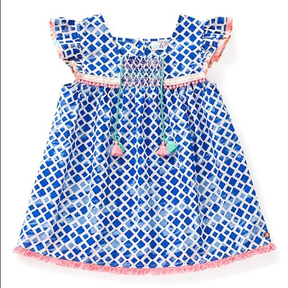 Matilda Jane girls size 14 blouse, blue, pink, teal